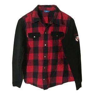 Robot Kid's Plaid Cotton Shirt Size 10